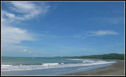 Big view of blue sky and ocean