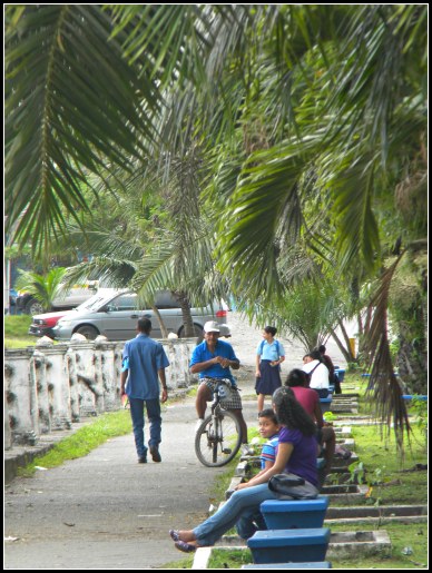 people hanging out at a park