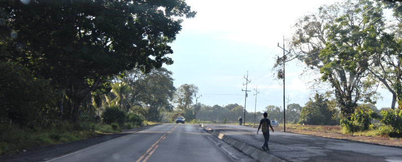 Using only old 2 lane here, leaving new paving to bikes & people for now.