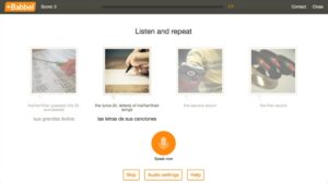 screenshot of a the first part of a Spanish lesson with Babbel