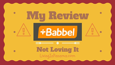 Image of a cracker on maroon background with text about Babbel
