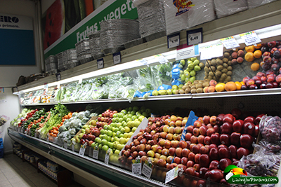 Fruit and veggies section at t grocery store