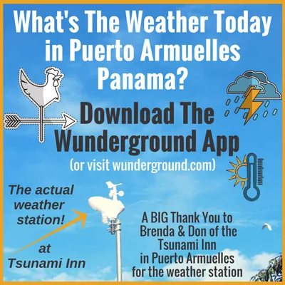 photo of weather station in Puerto Armuelles, with text